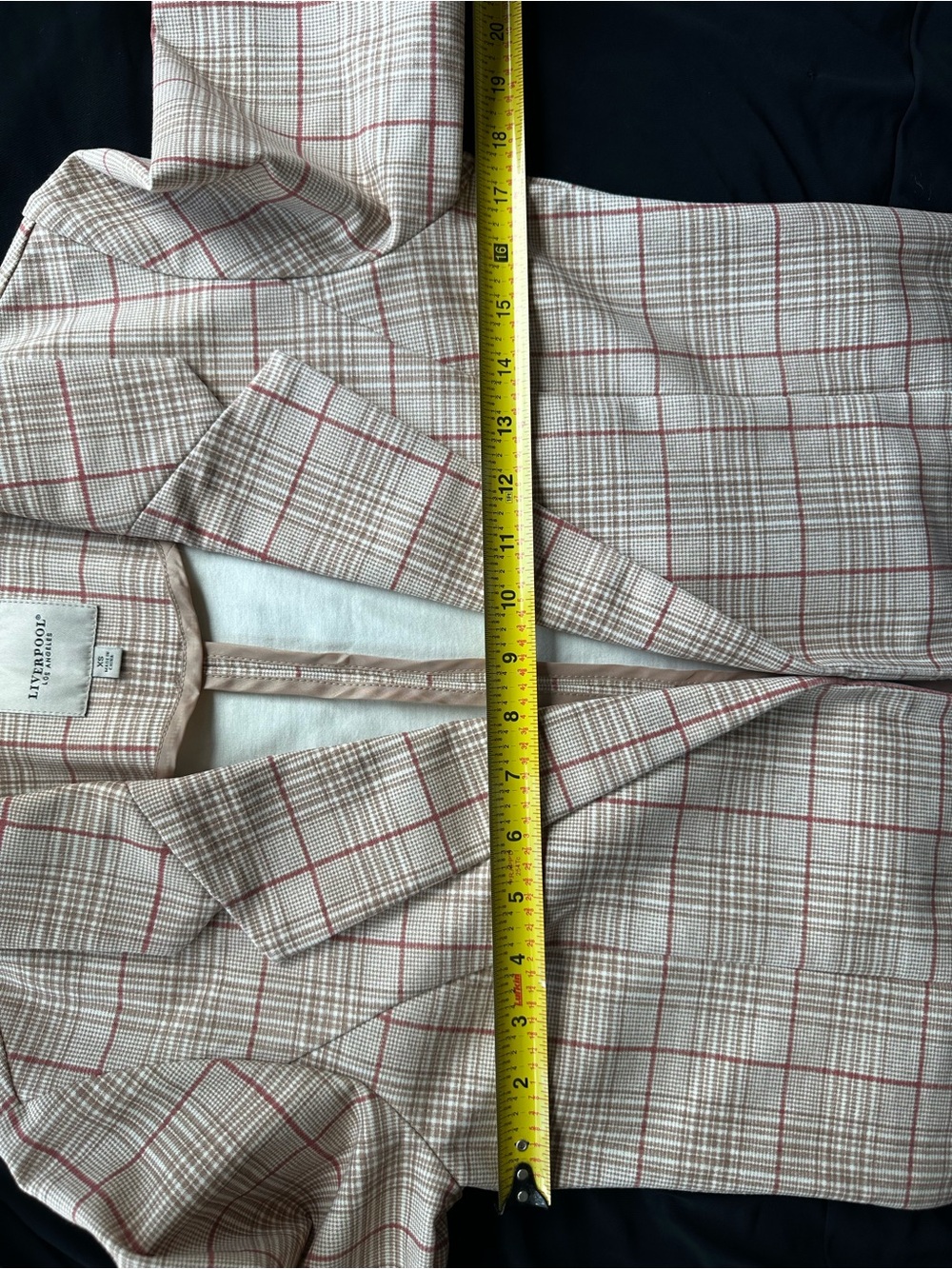 Liverpool Los Angeles light Pink Plaid Blazer Jacket with stretch XS - Picture 6 of 16